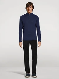 Braulio Cotton and Silk Quarter-Zip Sweater