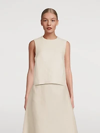 Basket-Weave Linen Shell