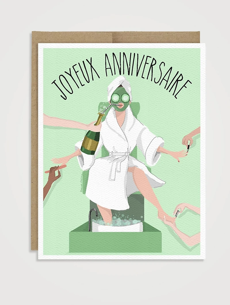Pampered Princess Birthday Greeting Card - French