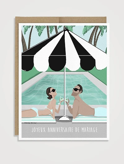 Partners In Paradise Greeting Card - French