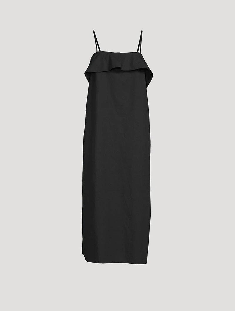 Sable Ruffle-Trimmed Slip Dress