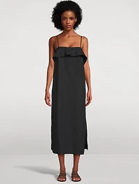 Sable Ruffle-Trimmed Slip Dress