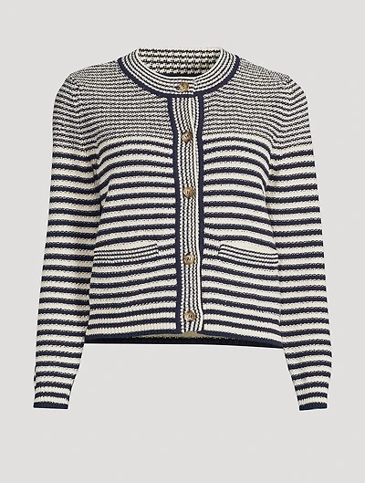 Compact Stripe Cardigan