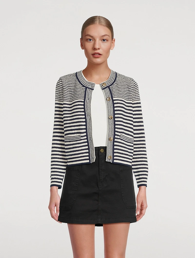 Compact Stripe Cardigan