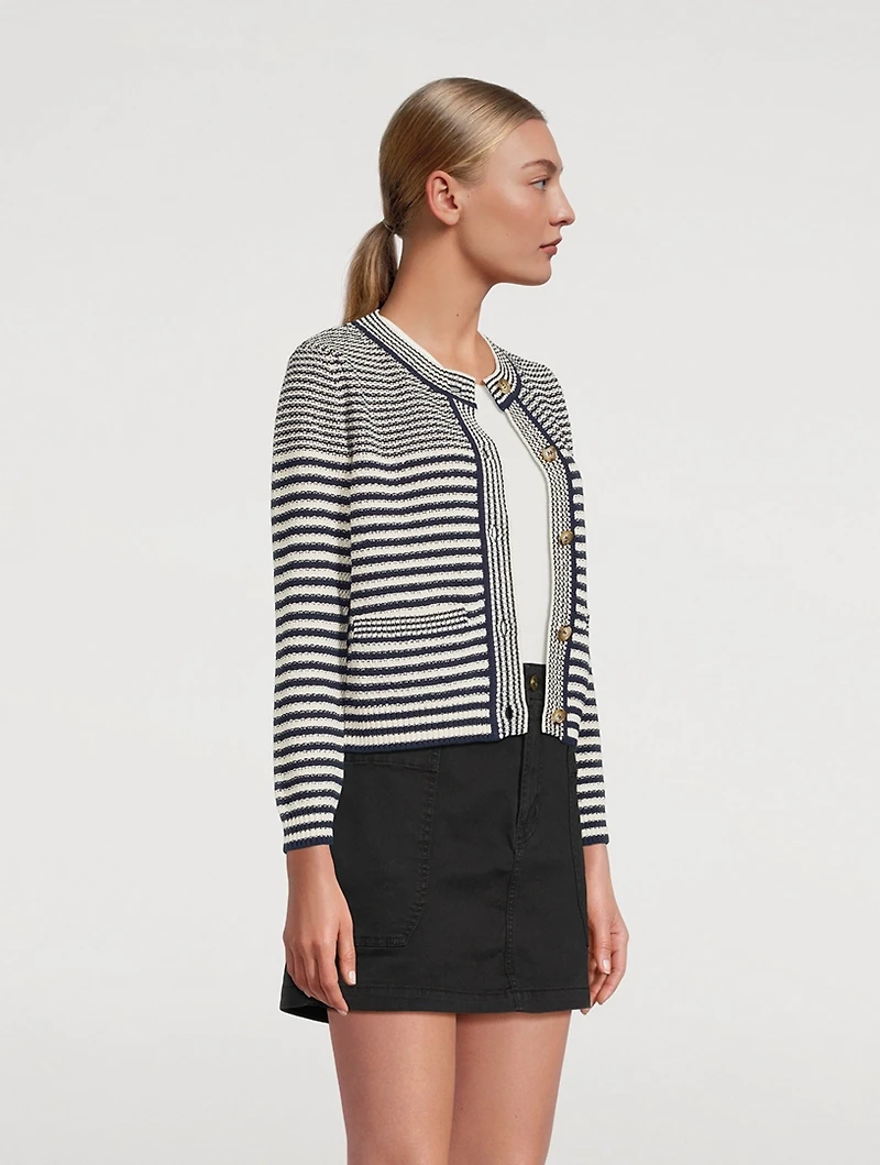 Compact Stripe Cardigan