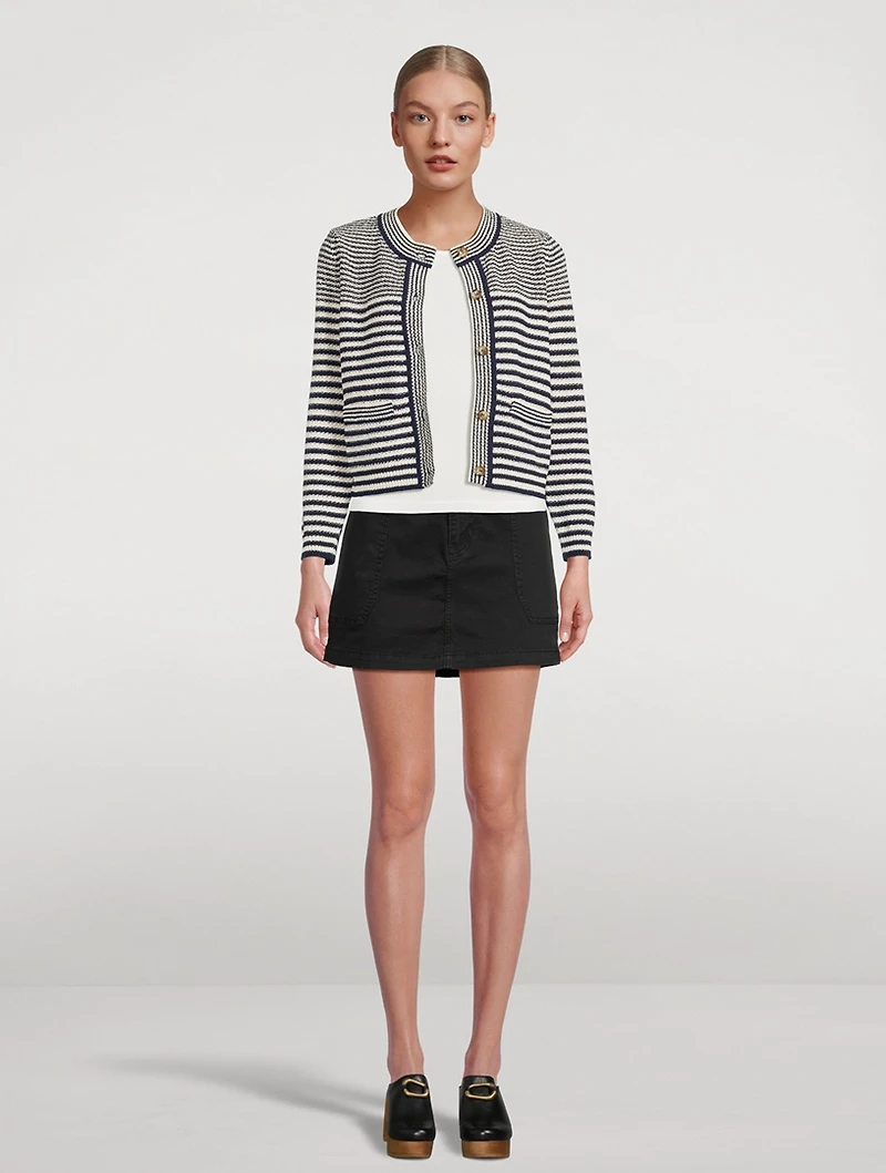 Compact Stripe Cardigan