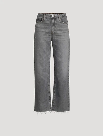 Le Jane Ankle Raw Fray Wide-Leg Jeans