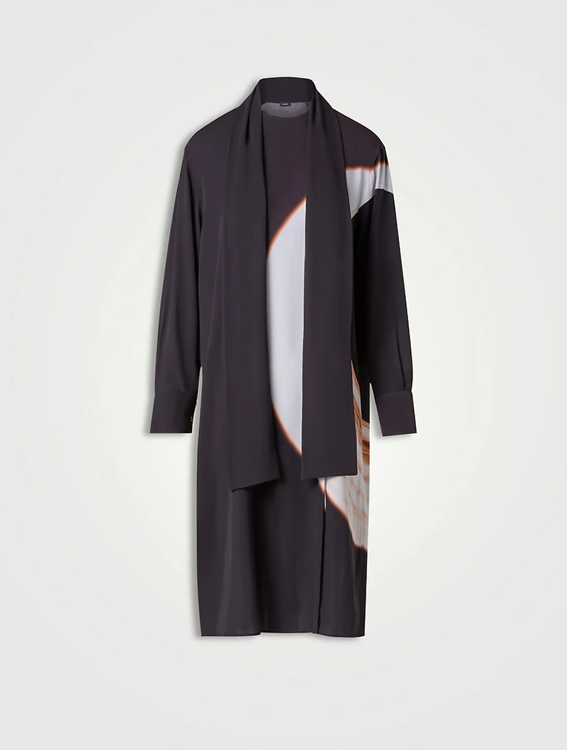 Printed Silk Crêpe Tunic Blouse