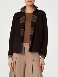 Cashmere Wool Double-Face Reversible Cardigan