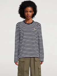 Fox Head Long-Sleeve T-Shirt Stripe Print