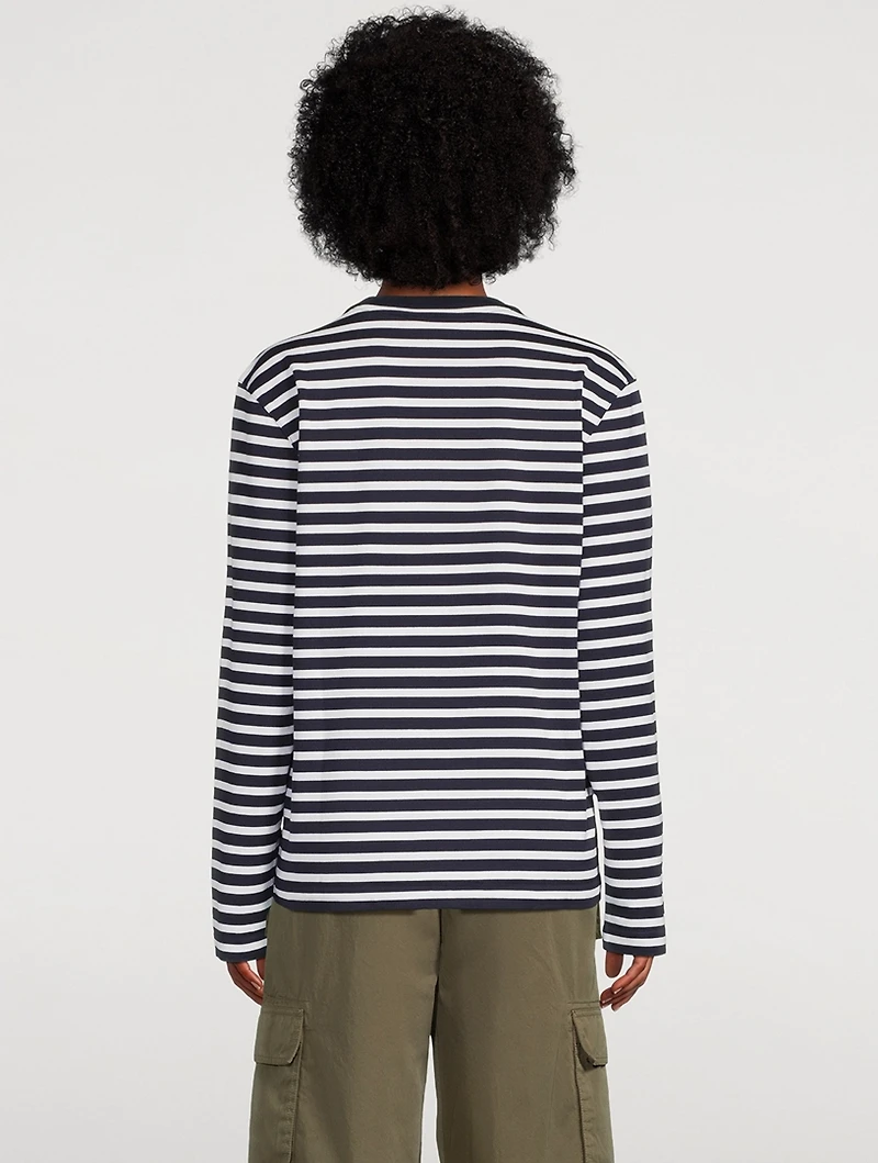 Fox Head Long-Sleeve T-Shirt Stripe Print