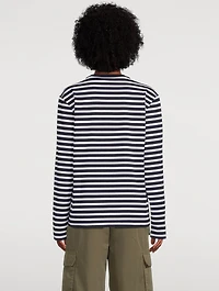Fox Head Long-Sleeve T-Shirt Stripe Print