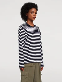 Fox Head Long-Sleeve T-Shirt Stripe Print