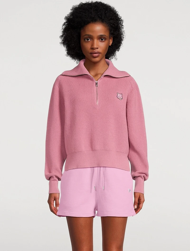 Bold Fox Head Half-Zip Sweater