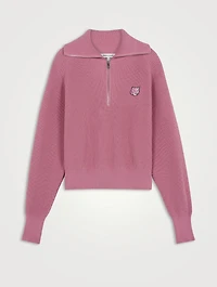 Bold Fox Head Half-Zip Sweater