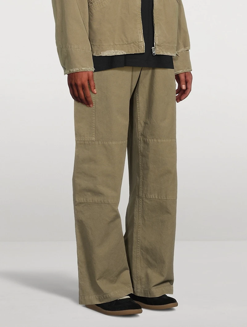 Cotton Jersey Straight-Leg Pants
