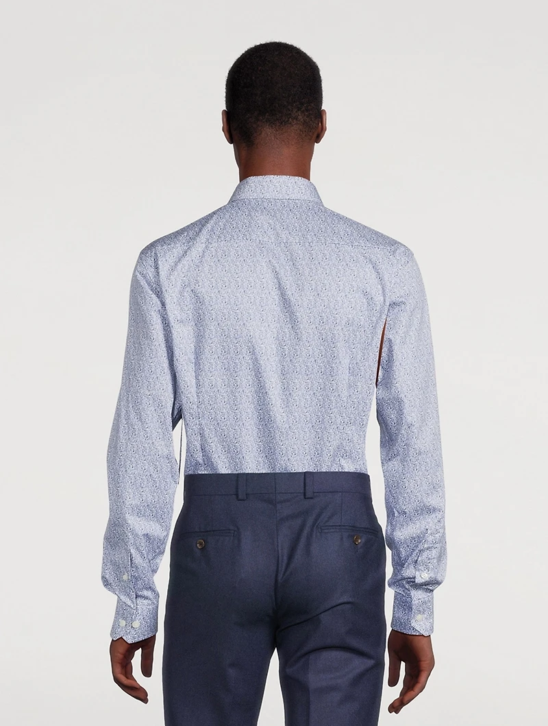 Slim Fit Micro Floral Print Shirt