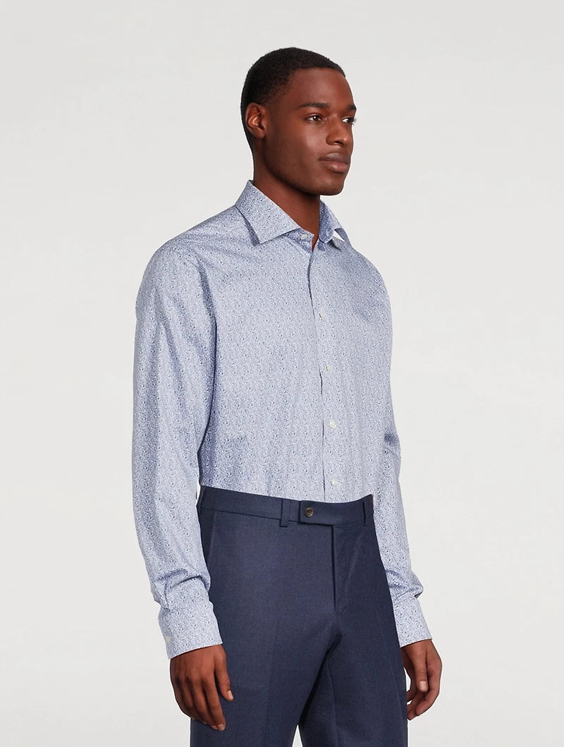 Slim Fit Micro Floral Print Shirt