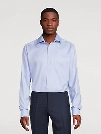 Slim Fit Semi Solid Twill Shirt