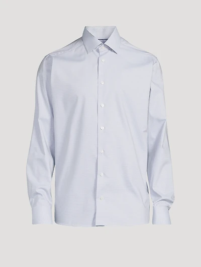 Slim Fit Micro Check Cotton Tencel™ Shirt