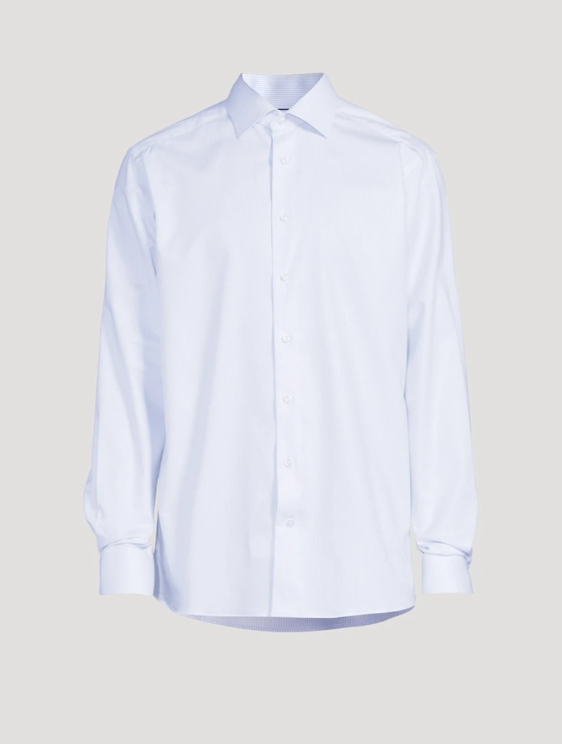 Contemporary Fit Striped Cotton Tencel™ Shirt