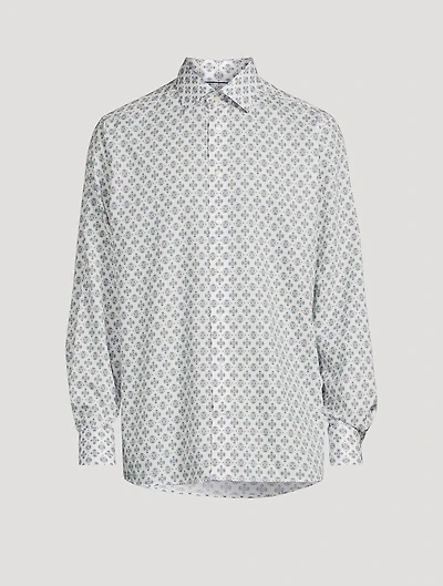 Contemporary Fit Medallion Cotton And Tencel Shirt