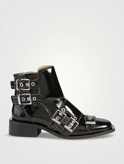 Feminine Patent Ankle Boots