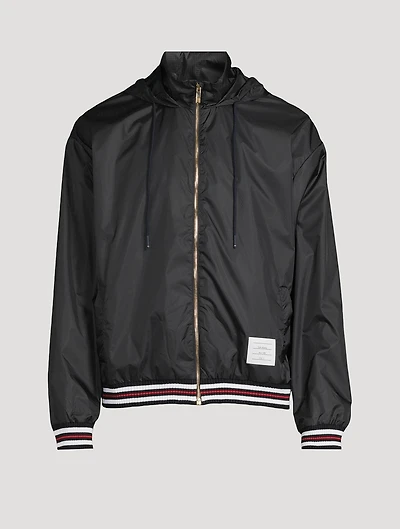 Ripstop Oversized Zip Jacket With Stripe