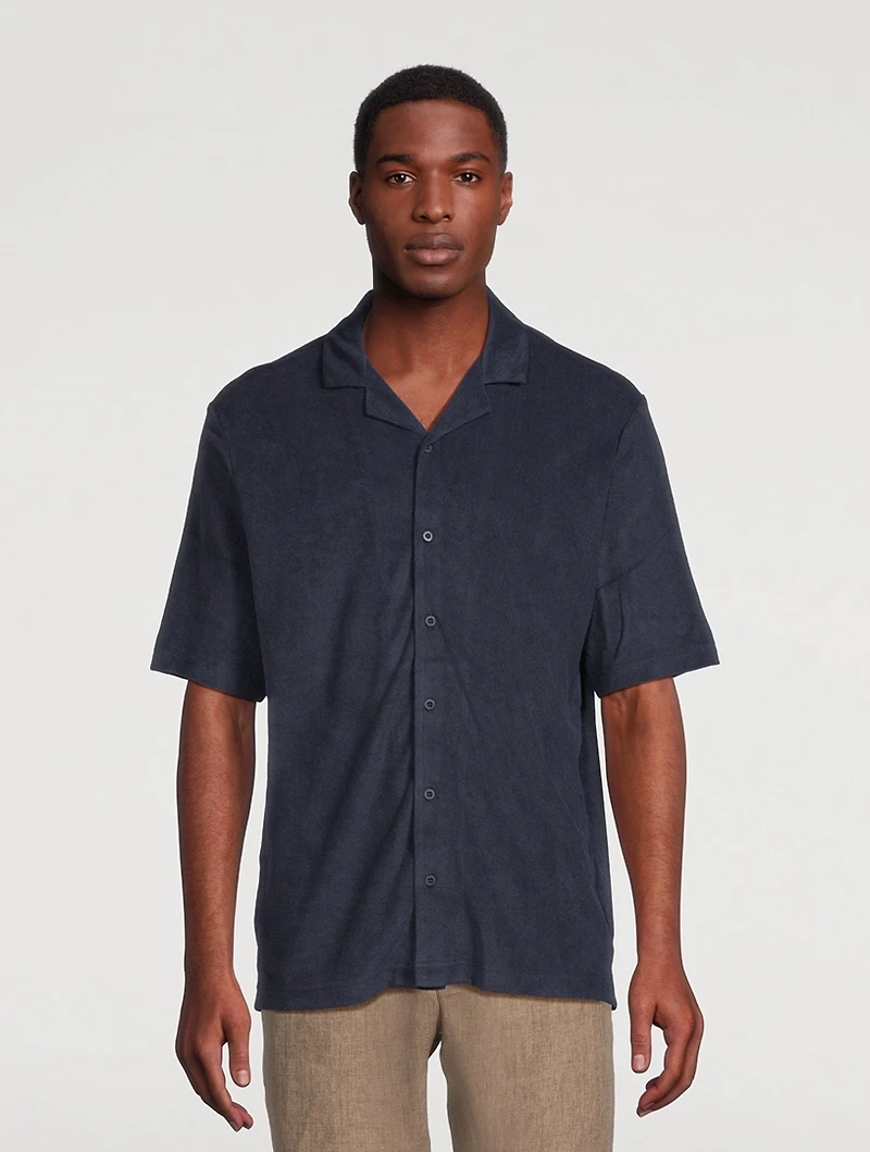 Towelling Camp Collar Shirt