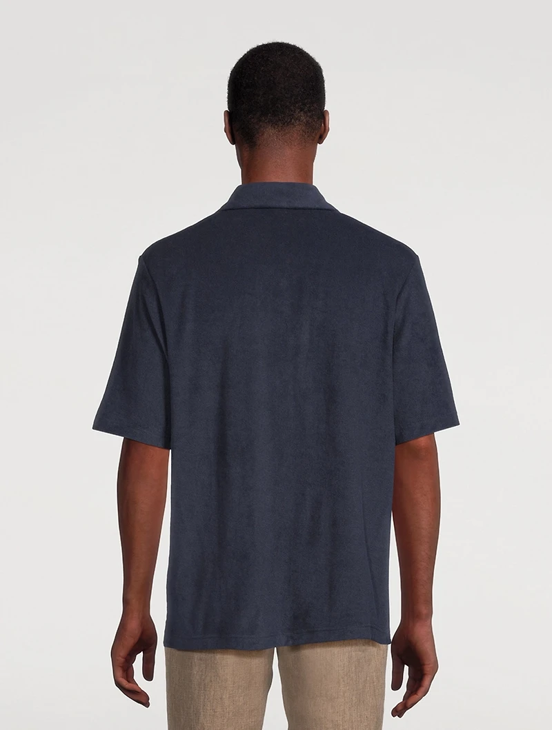 Towelling Camp Collar Shirt