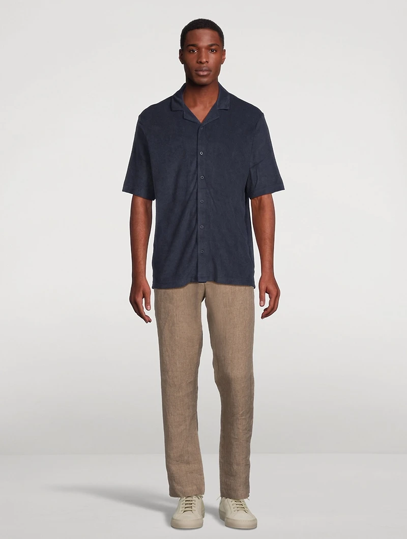 Towelling Camp Collar Shirt
