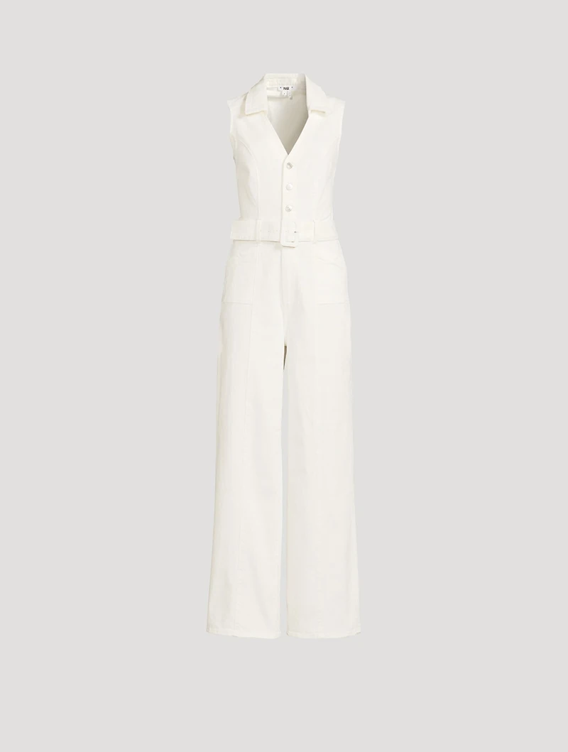 Sasha Belted Denim Jumpsuit
