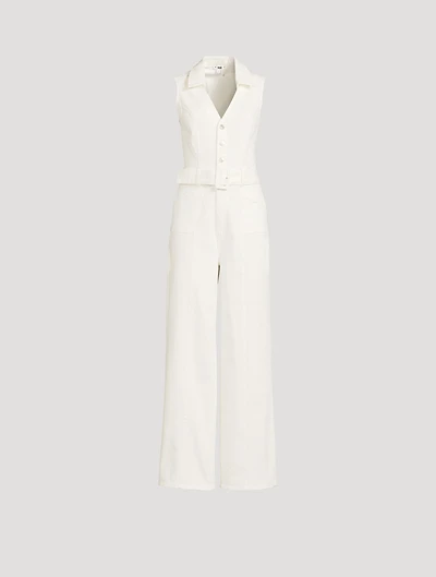 Sasha Belted Denim Jumpsuit