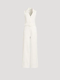 Sasha Belted Denim Jumpsuit