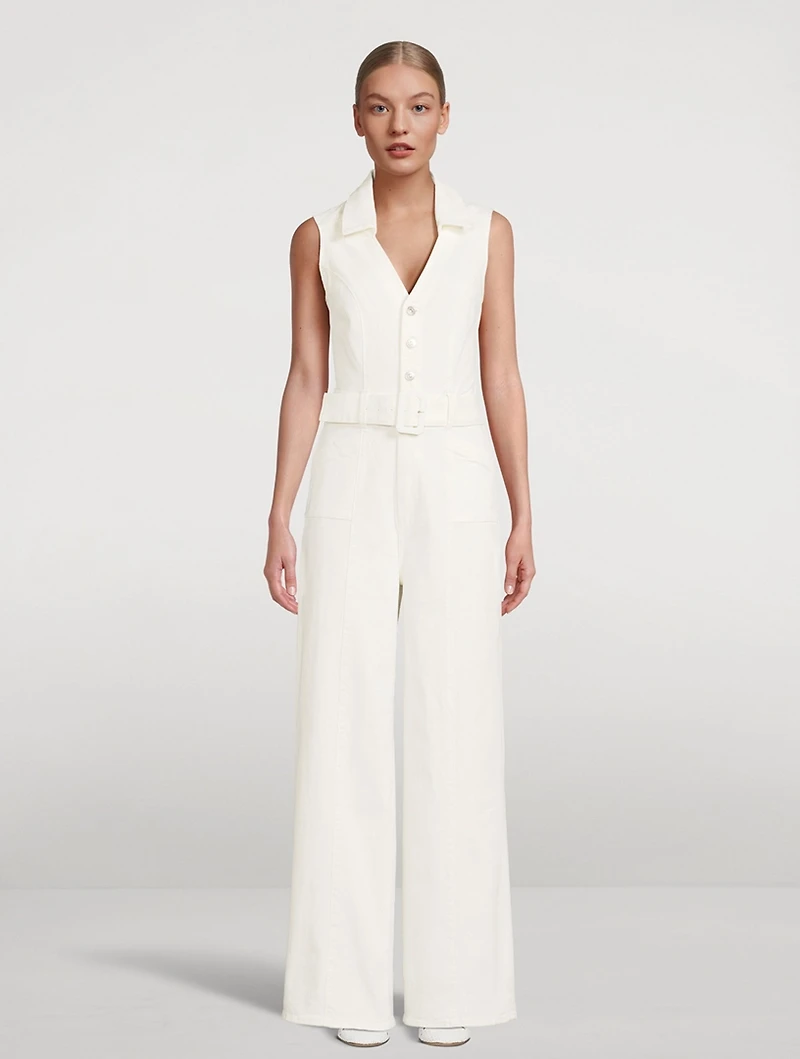 Sasha Belted Denim Jumpsuit