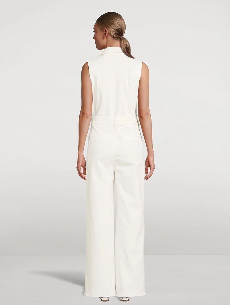 Sasha Belted Denim Jumpsuit