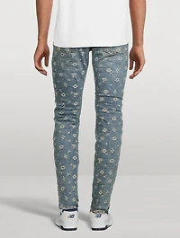Monogram Jacquard Stretch Skinny Jeans