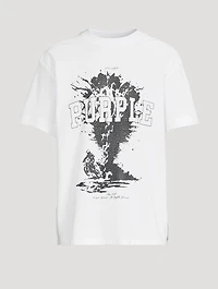 Cotton Jersey T-Shirt With Sky High Print