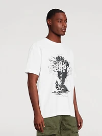 Cotton Jersey T-Shirt With Sky High Print