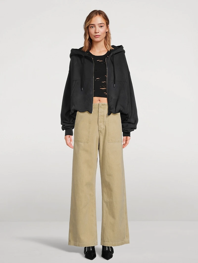 Wide-Leg Utility Trousers