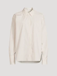Oversized Poplin Shirt Stripe Print