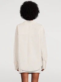 Oversized Poplin Shirt Stripe Print