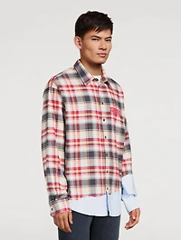 Rugged Patchwork Shirt Check Print