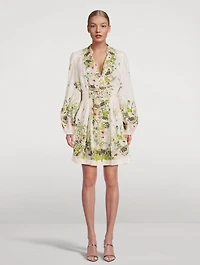 Halliday Linen Mini Dress Floral Print