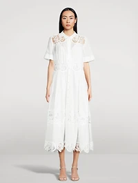 Pop Lace-Trimmed Shirt Dress