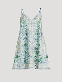 Ottie Linen Mini Dress Paisley Print