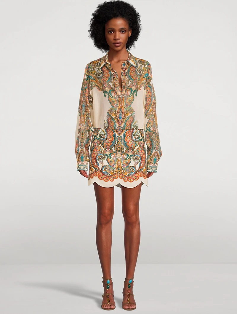 Ottie Oversized Shirt Paisley Print