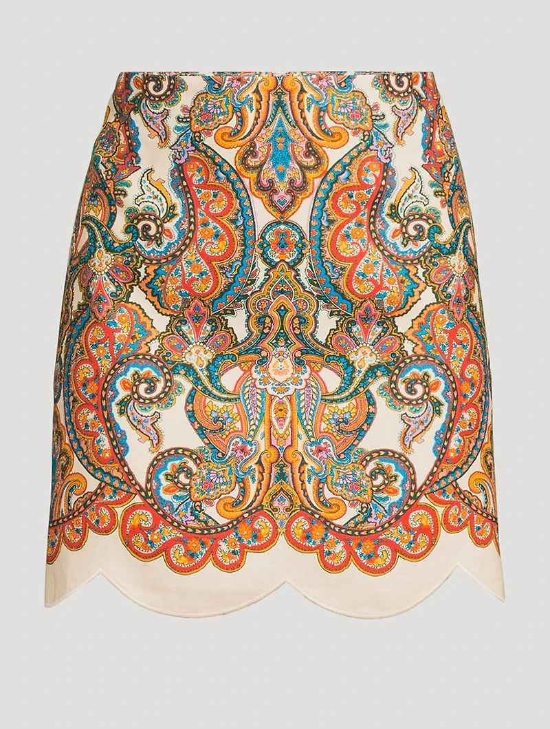 Ottie Mini Skirt Paisley Print
