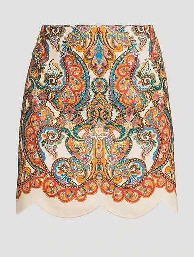 Ottie Mini Skirt Paisley Print