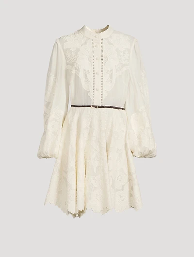 Ottie Embroidered Linen Mini Dress